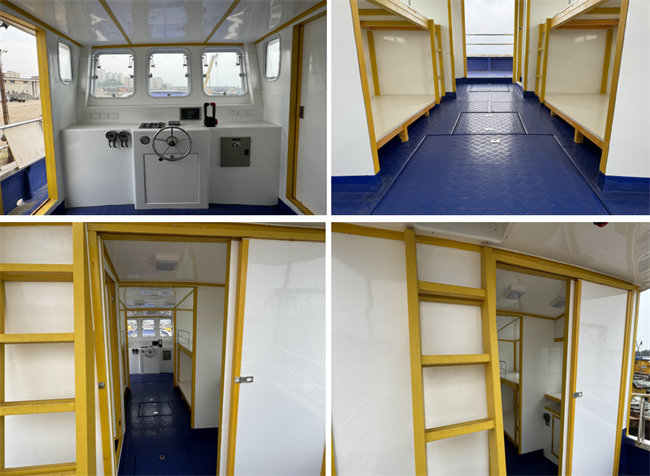 沒有用任何木材的玻璃鋼漁船，全部用玻璃纖維代木替代